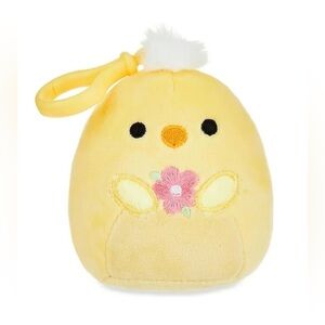 Kellytoy Triston the Chick Squishmallow Clip-on Backpack Clip Stuffed Plush Toy